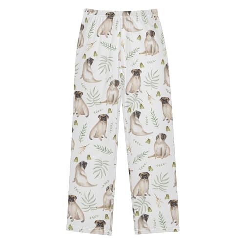 Boys' Pants Cute Dogs Pugs Butterflies Long Bottoms Jogger Pants Elastic Waist Trousers with Pockets S-XL