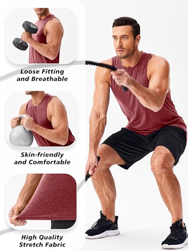 Image of PINSPARK Men's Tank Tops Quick Dry Summer Workout Muscle Shirt Athletic Casual Sleeveless Shirts for Bodybuilding Beach Gym