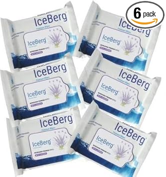 ICE BERG Moisturising Premium Refreshing Lavender Facial Soft Wet Wipes - 150 Facial Tissue Wipes | Pack Of 6