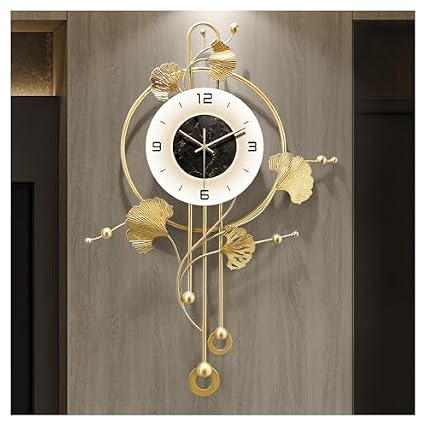 FIXNEO Gold Ginkgo Oversized Wall Clock photo FIXNEO Gold Ginkgo Oversized Wall Clock featured photo