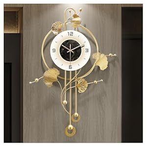 Wall Clock, Large Gold Wall Clock for Living Room Decor，Unique Office Clocks Battery Operated，Oversized Modern Wall Art for Bedroom,Farmhouse,Office Wall Decor 17.7 X 28.3 Inches
