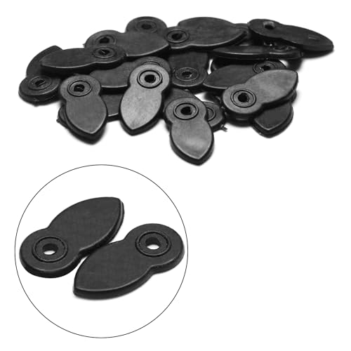 Image of Jutagoss 20Pcs Black Frame Turn Buttons, Plastic Flat Picture Frame Accessories with Screws, 21mm Length x 10mm Width x 2.5mm Bore, for Hanging Pictures, Photos, Artwork, Paintings