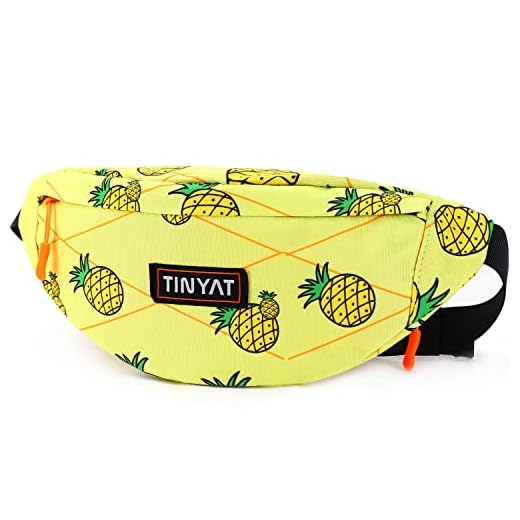 Tinyat Travel Fanny Bag Waist Pack Sling Pocket Super Lightweight For Travel Cashier's box, Tool Kit T201 (Pineapple)