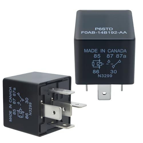 PWEOW P6SDT FOAB-14B192-AA Automotive Relay - 40A 12VDC 5-Pin Relay for Ford Electrical System 2 -Pack