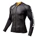 YDoo Muta Top Top Maschile da 2 Mm Giacca da Muta, Abito da Immersione A Maniche Lunghe con Cerniera Frontale for Nuoto, Snorkeling, Immersioni Subacquee, Surf (Color : Nero, Size : L)