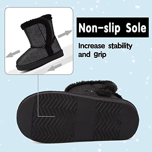 CIOR Toddler Snow Boots for Girls Boys Winter Warm Kids Button Boots Outdoor Shoes3