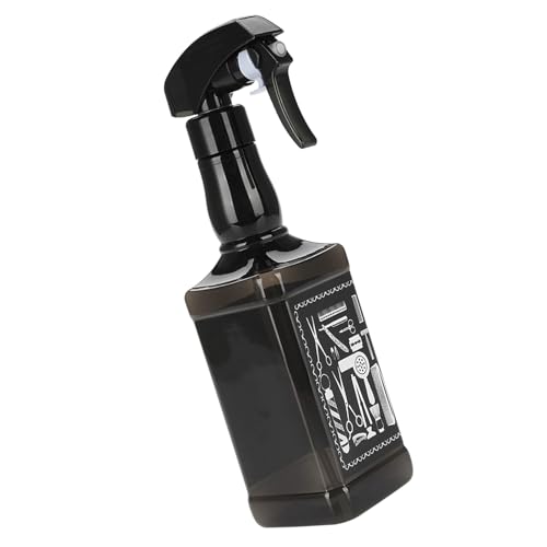 Botella pulverizadora para cabello de plástico negra miniatura 3