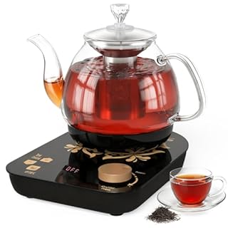 Electric Tea Kettle, Adjustable Power Fast Boil Stainless Steel Kettle with Temperature Control & Filter for Kitchen, Office & Travel Essentials