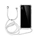 Produktbild MyGadget Handykette für Apple iPhone X/Xs TPU Hülle mit Band - Handyhülle mit Handyband zum Umhängen Kordel Schnur Case Schutzhülle - Weiß