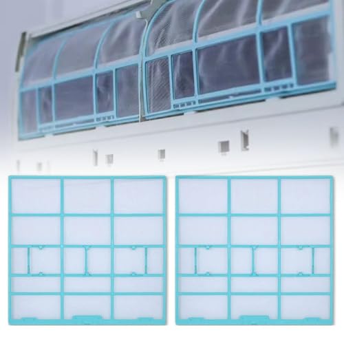 QOXEZY Filtro de polvo para sistemas de aire acondicionado, 2 unidades, ideal para interiores con tamaño de polvo y 2 piezas hecho de plástico que mejora su rendimiento y eficiencia (29.7 x 28)