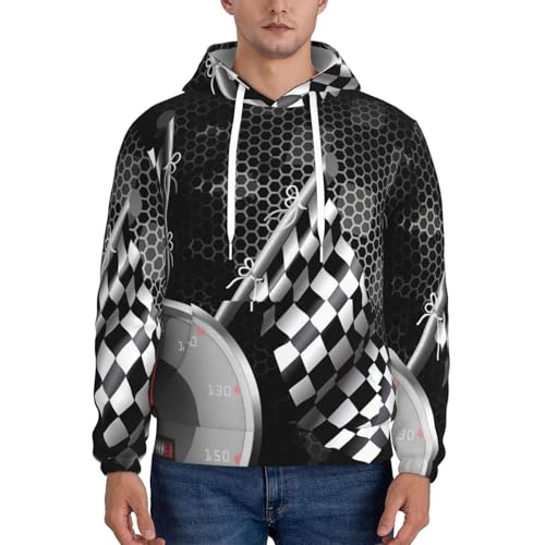 Sweat à capuche imprimé géométrique avec cordon de serrage ajustable - 2