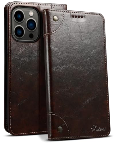 SINIANL Compatible with iPhone 16 Pro Max Wallet Case, for iPhone 16 Pro Max Case Wallet with Magnetic Kickstand Credit Card Holder Leather Folio Case Flip Cover for iPhone 16 Pro Max Brown