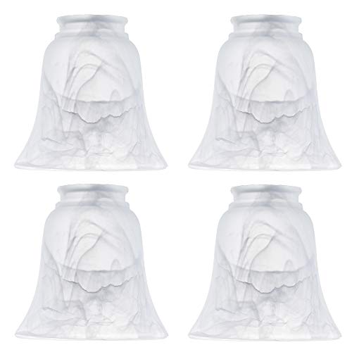 4 Pack Ceiling Fan Light Cover, Frosted Glass Shade Style Bell Glass