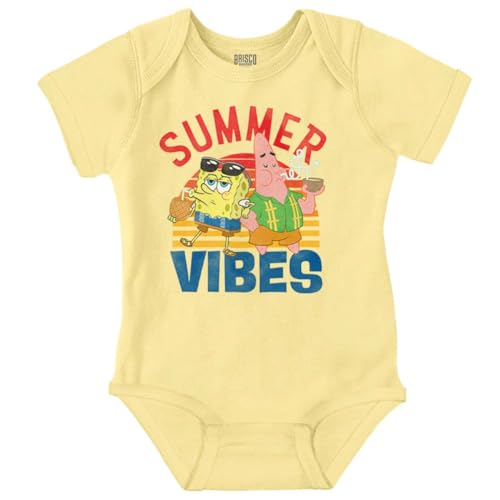 Image of Brisco Brands SpongeBob and Patrick Summer Vibes Baby Romper Boys or Girls