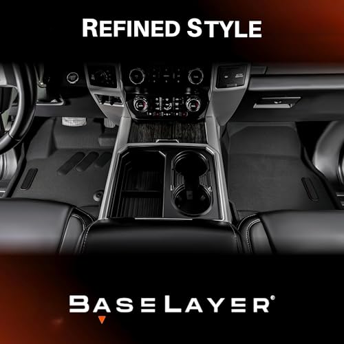 Image of BaseLayer Elite Floor Mats for Ford F150 (2015-2026) SuperCrew and (2022-2025) Lightning - Made in USA - Precision Fit Heavy Duty All-Weather Mats for Raptor, King Ranch, Lariat, Tremor - Front