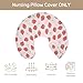 Cute Strawberry Daisy Nursing Pillow Covers Red Strawberries Floral Soft Stretchy Removable Covers for Breastfeeding Pillows Boho Summer Fruits Pillow Slipcover for Baby Girls Boys Newborn Nursery