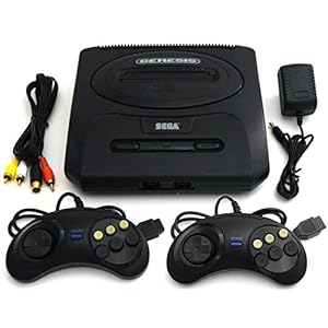 SEGA Genesis 2 Slim MK-1631 Video Game System Bundle with TWO Controllers Classic 2nd Generation (Renewed)