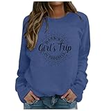 Genérico Sudaderas para Mujer Casual Manga Larga gráfica Camisetas Cuello Redondo Sudaderas Jersey Tops para Mujer Sudadera Mujer Marca (Blue, S)