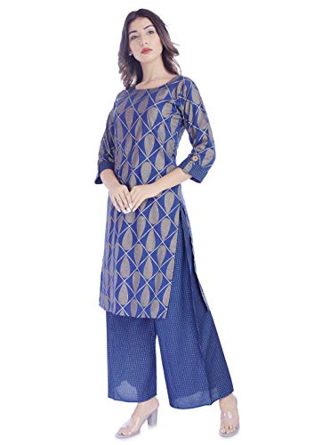 Image of Best Amazon Women's Kurti-Plazzo Comfortable Princess Cut Stitched Long Rayon Kurta-Palaazo - Designer Stylish and Readymade,Casual Dress for Women 3 /4 Sleeve