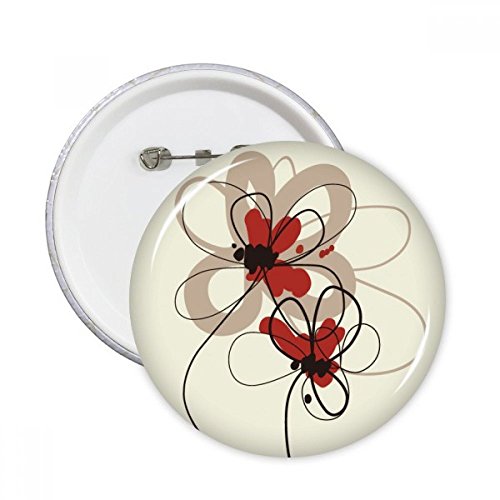 Badge bouton motif floral pavot XL lot de 5 idée cadeau