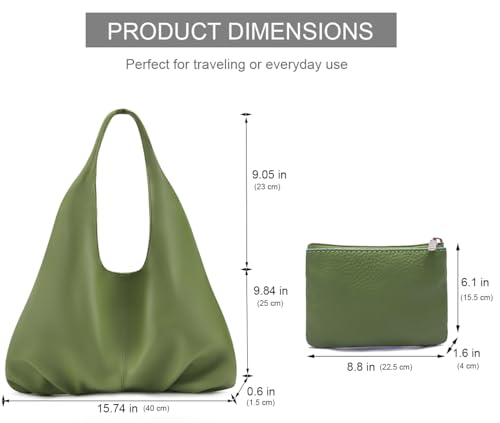 Image of Slouchy Hobo Bags for Women Retro Vegan Leather Shoulder Handbags with Coin Purse