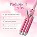 Alure Three Barrel Curling Iron Wand Hair Waver with LCD Temperature Display - 1 Inch Ceramic Tourmaline Triple Barrels, Dual Voltage Crimp (White/Pink)