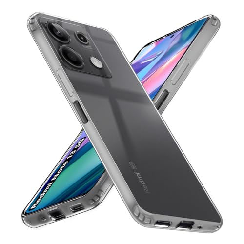 Image of Fashionury Crystal Clear Case for Redmi Note 13 5G | Yellowing Resistance | Transparent TPU Silicone | Raised Camera Lips | Slim Transparent Cover
