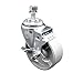 Semi Steel Cast Iron Swivel Threaded Stem Caster - 4" x 1.25" Silver Wheel and 1/2" Stem & Top Locking Brake - 300 lbs Capacity/Caster - Service Caster Brand