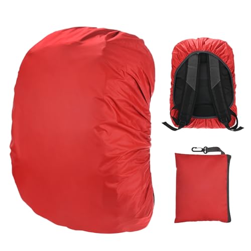 M METERXITY Waterproof Backpack Rain Cover, 15L-25L Waterproof Backpack Cover, Bag Rain Cover with a Carry Pouch for Hiking/Biking/Camping/Outdoor Traveling [Red]