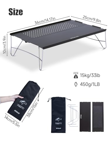 WildCall Mesa Ultraligera Plegable para Camping y Mochilero miniatura 3