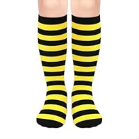 Olreco Kids Halloween Socks 4-6 Years Bee Socks Kids Black and Yellow Striped Sock Toddler Bee Costume Black and Yellow Sock