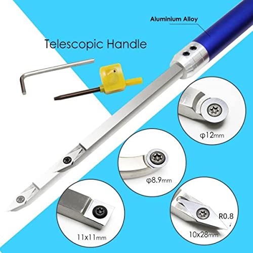 Carbide Lathe Tools, Wood Turning Tools For Lathe, Wood Lathe Turning Tools For Rougher Finisher Detailer Swan Neck Hollower, With 4 Extra Replacement Inserts #TOP1