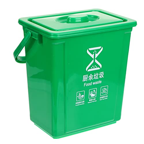 Caneca de Basura Cuadrada de Plástico 10L con Tapa y Asa