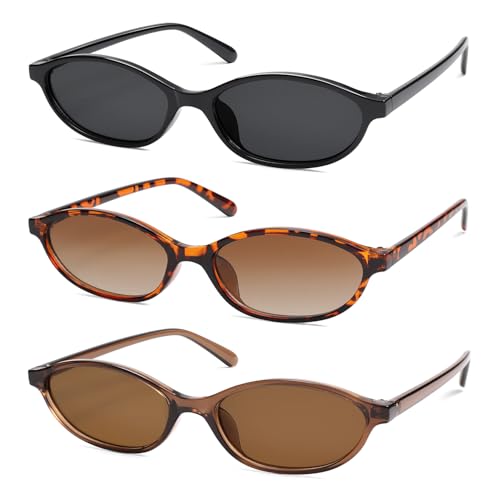 Retro Oval Cat Eye Sunglasses for Women Y2k Trendy Narrow Sunnies Designer Sun Glasses AR82253