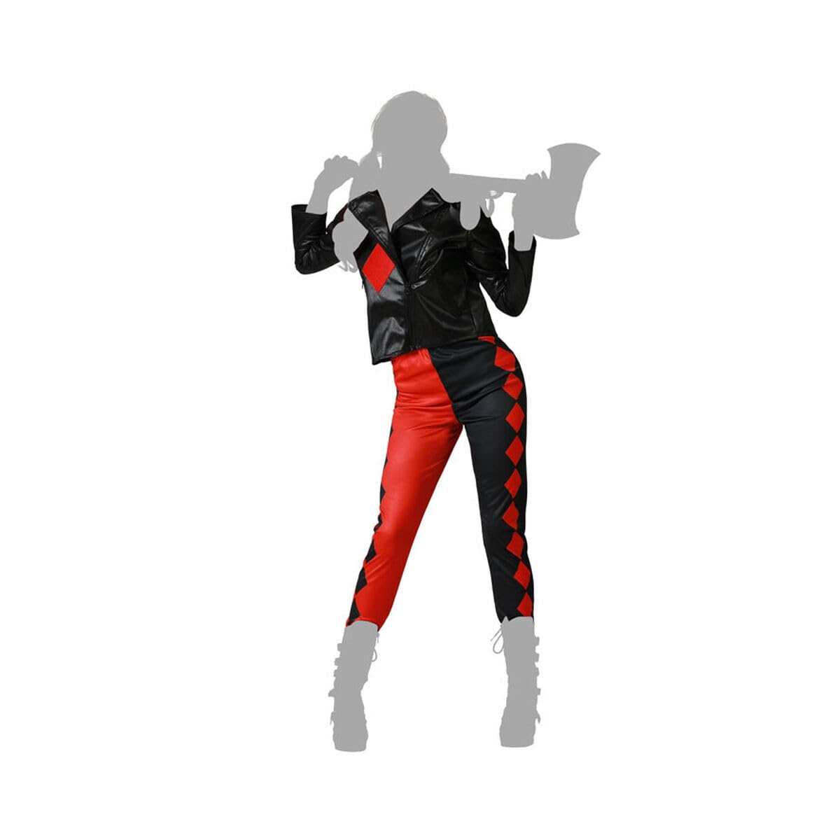 Atosa red harlequin costume set woman adult xs