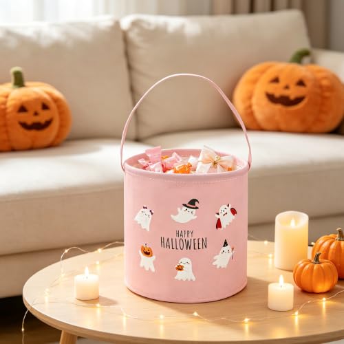 Image of ESSME Halloween Basket, Ghost Baskets,Gifts Bins,Book Bins Empty.(Happy Halloween)