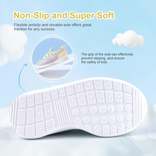 HIITAVE Girls Shoes Kids Slip on Tennis Sneakers Walking Running Athletic Gym Shoes4