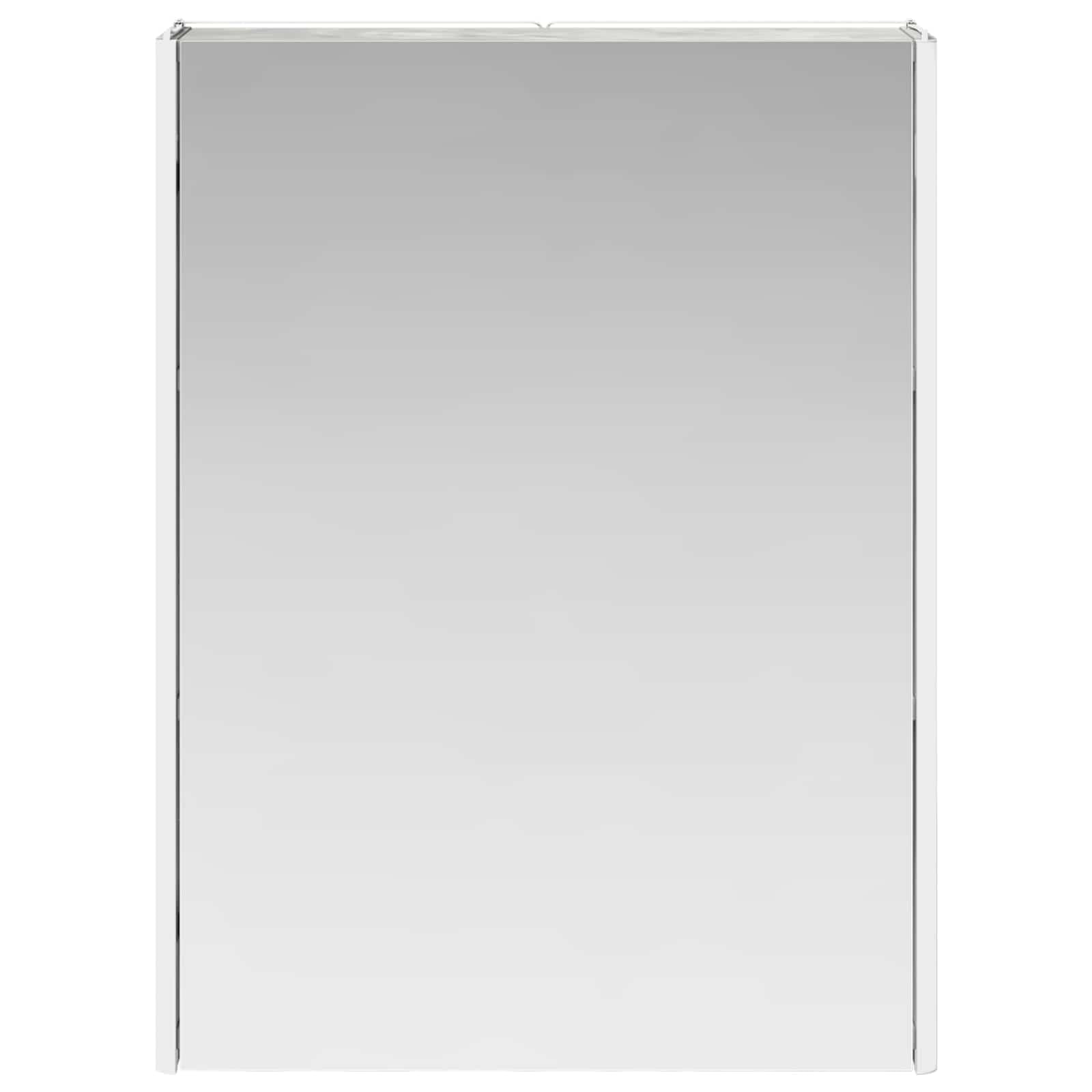 Szafka łazienkowa z lustrem betonowym, szara, 53,5 x 15,5 x 70 cm, materiał drewnopochodny z oświetleniem LED, montaż na ścianie, schowek, regał, regulowane półki do łazienki, toalety dla