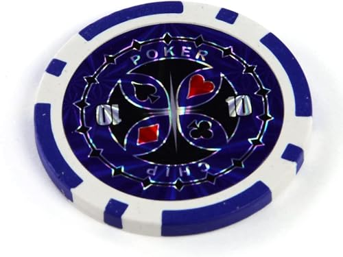 Yarsanor 50PCS Poker Chips with Numbers, Plastic Coloured chip for Counting Markers Math Learning Chips, Metal Core 12g Texas Holdem Blackjack Chips(50pcs $10)