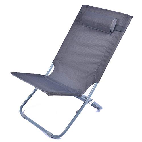Tumbonas reclinables plegables para jardín, exteriores, tumbonas para relajarse, silla plegable, tumbona pequeña, para el hogar, camping, jardín, terraza, silla portátil, oficina, playa, color gris