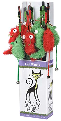 SAVVY TABBY12-Piece Holiday Shaggle Wand Display for Pets