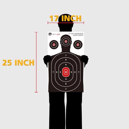 atflbox silhouette paper target for the range 17x25 inch target paper for indoor and outdoor use suitable for handguns pistols rifles airguns pellet gun bb guns