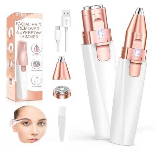 Épilateur Électrique Femme - Rasoir 2 en 1 avec Lumière LED