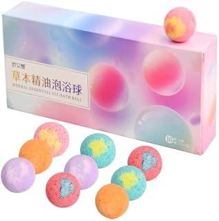 Dokpav 10 PCS Handmade Bath Bombs, Herbal Essential Oils Bath Bombs, Bath Bombs Gift Set, Spa Bubble Bath Bomb, Rich in Essential Oil, Perfect for Moisturize Skin, Spa Treatment Bath Bomb for Woman