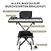 Alesis Melody 61 Keyboard Piano für Anfänger mit 61 Tasten Lautsprechern, Ständer, Bank, Kopfhörer, Tablet-/Notenablage, 300 Sounds & Lektionen
