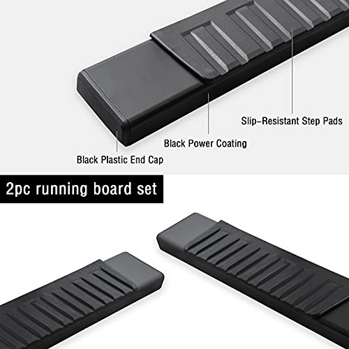 Comnova Pair Running Board Nerf Bar Compatible With 15-23 Ford F150 Crew Cab(4 Full Size Doors) Side Steps,Width 6 Inches H Style Truck Step Nerf Bars Side Step Black #TOP5