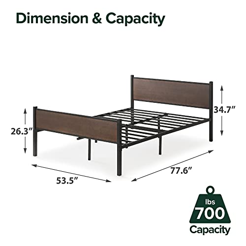 Image of Zinus Tucker Bamboo and Metal Platform Bed Frame, Bed Frame Made with Sustainable Bamboo, Steel Slat Mattress Support with No Box Spring Needed, Easy Assembly, Full