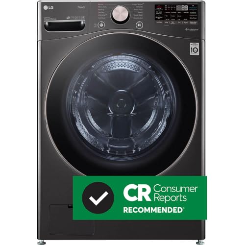 Image of LG WM4000HBA 4.5 Cu. Ft. Smart Front-Load Washer, High-Efficiency Laundry Machine with Wi-Fi Connectivity, Black Steel
