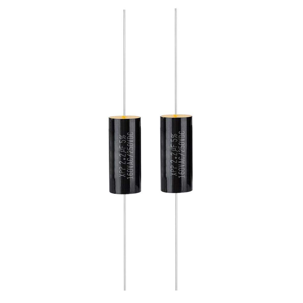 2Pcs Capacitor Frequency Divider, DC 250V 1uF/2.2uF/3.3/uF Film Capacitor for Audio Divider(2.2uf)