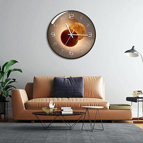 Image of Wall Clock 12 inch Silent Quartz Decorative Wall Clock Non-Ticking Classic Digital Clock Battery Operated Round Easy to Read Handheld Complete Home /Kitchen /Bedroom (419)